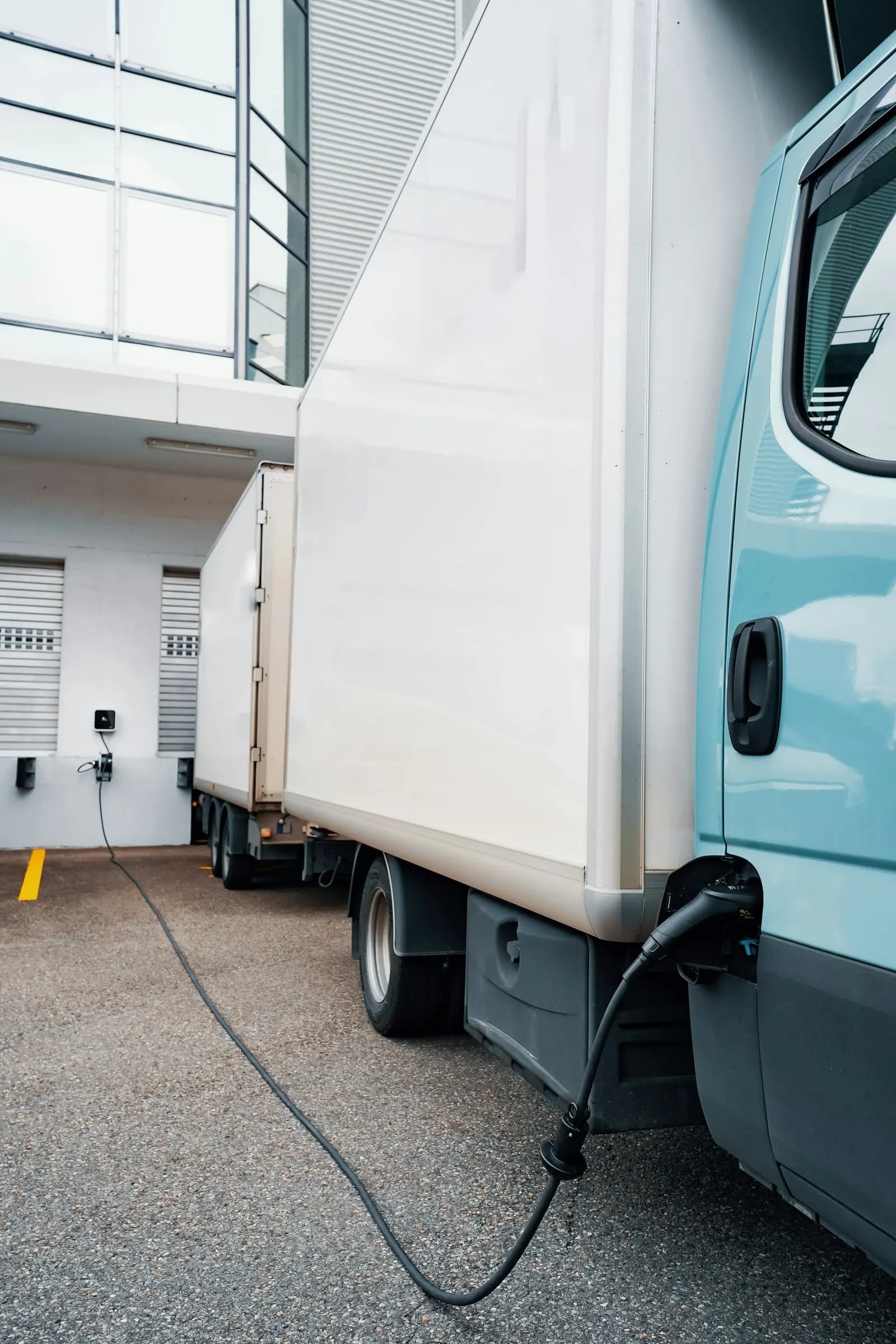 Electric truck charging at a warehouse, lowering freight costs and emissions with alpha-TMS Electric truck charging at a warehouse, lowering freight costs and emissions with alpha-TMS